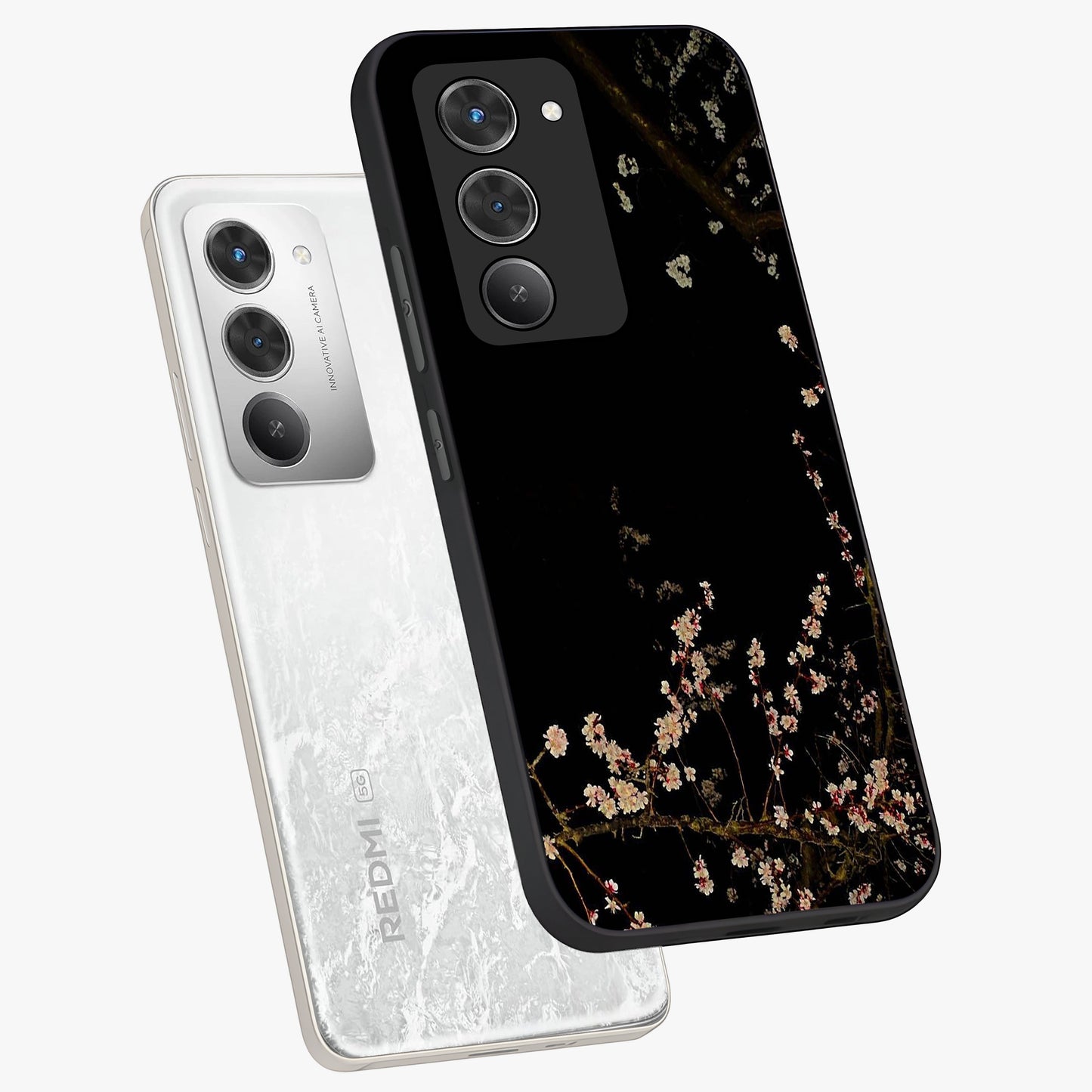 Petal Moon Light With Custom Name Glass Case displayed in angled mockup highlighting delicate petal design with custom name feature.