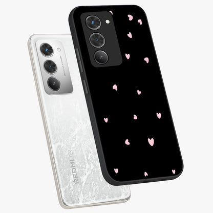 Pink Love Drops Glass Case displayed in angled mockup highlighting cute love drop design with vibrant pink aesthetic.