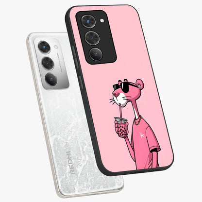 Pink Panther Glass Case displayed in angled mockup highlighting playful cartoon character design with vibrant pink aesthetic.