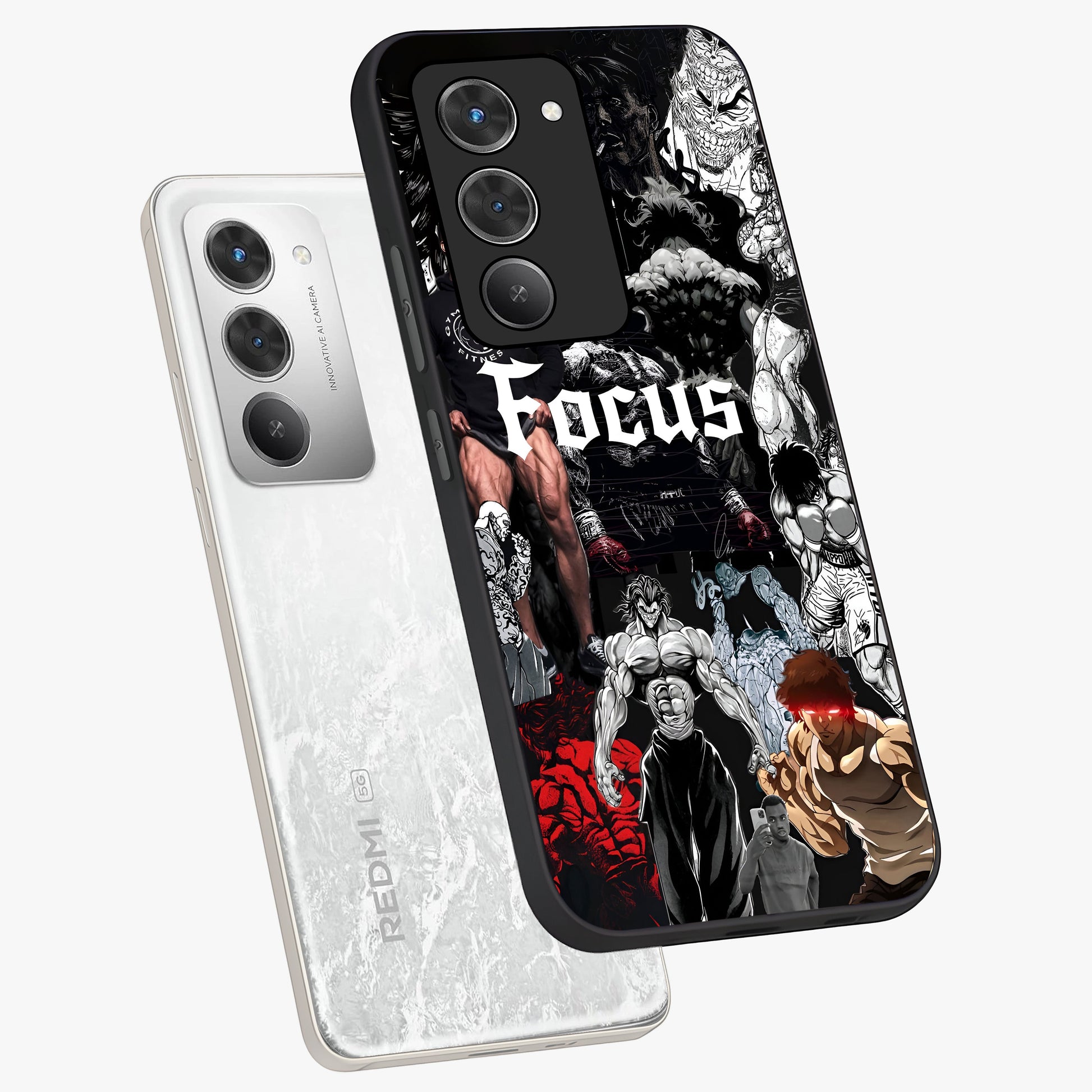 Relentless Power Focus Glass Case displayed in angled mockup highlighting bold statement design with modern aesthetic style.