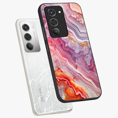 Rose Quartz Marble Glass Case displayed in angled mockup highlighting elegant marble pattern with soft aesthetic style.