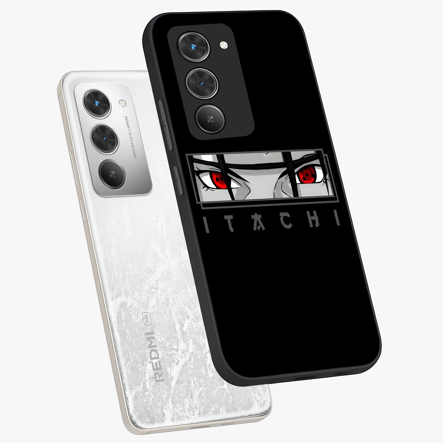 Scarlet Gaze Dominance Glass Case displayed in angled mockup highlighting intense visual design with bold scarlet aesthetic.