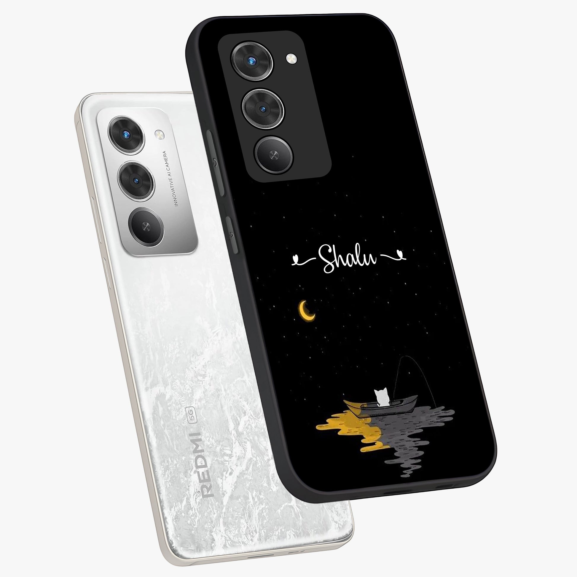 Silent Night Row Glass Case displayed in angled mockup highlighting peaceful evening design with dreamy night aesthetic.