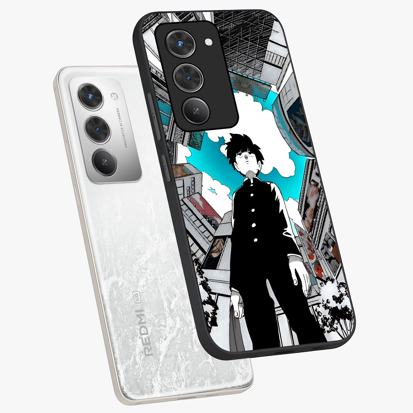 Silent Psychic Awakening Glass Case displayed in angled mockup highlighting spiritual awakening design with cosmic aesthetic.