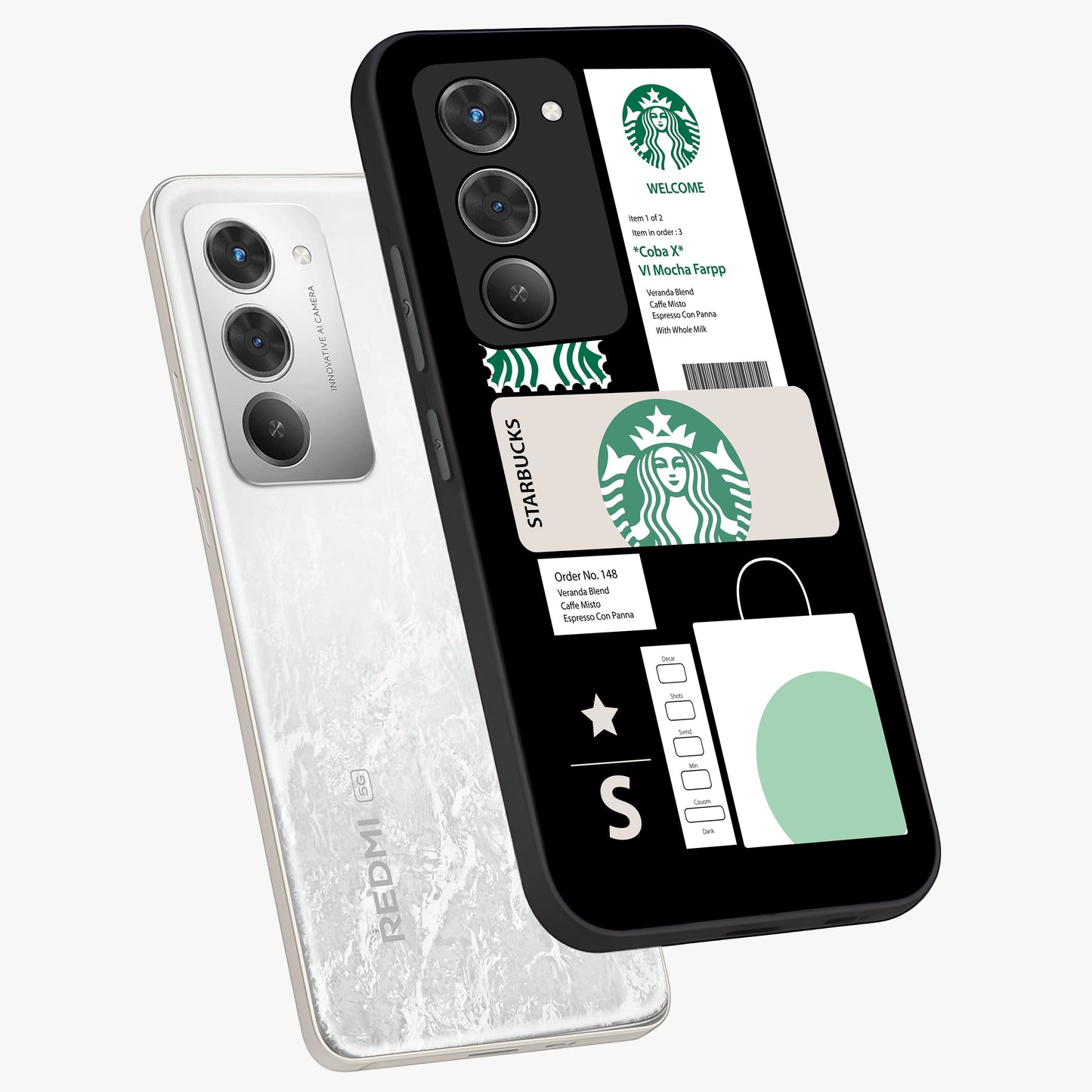 Starbucks Mocha Glass Case displayed in angled mockup highlighting stylish mocha themed design with cozy café aesthetic.