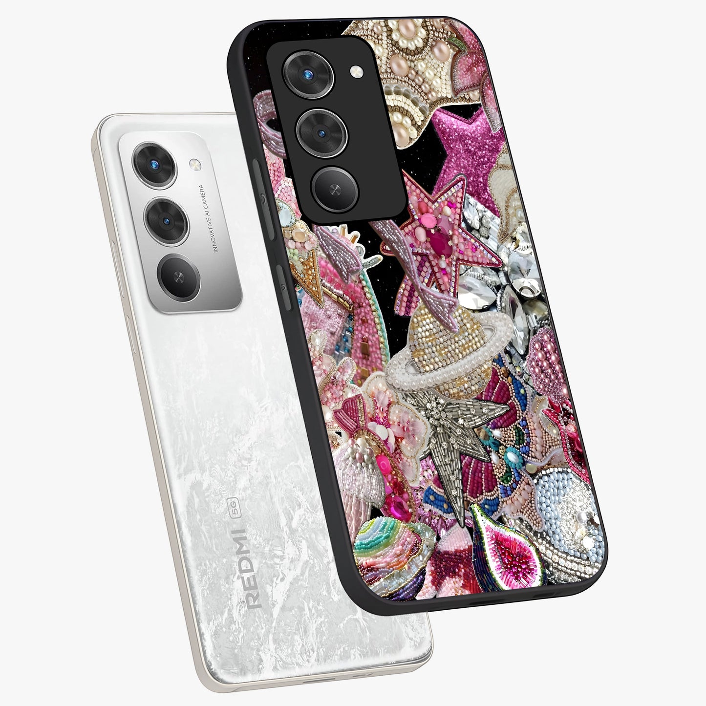 Starlit Jewel Dream Glass Case displayed in angled mockup highlighting glowing celestial jewel design with dreamy aesthetic.