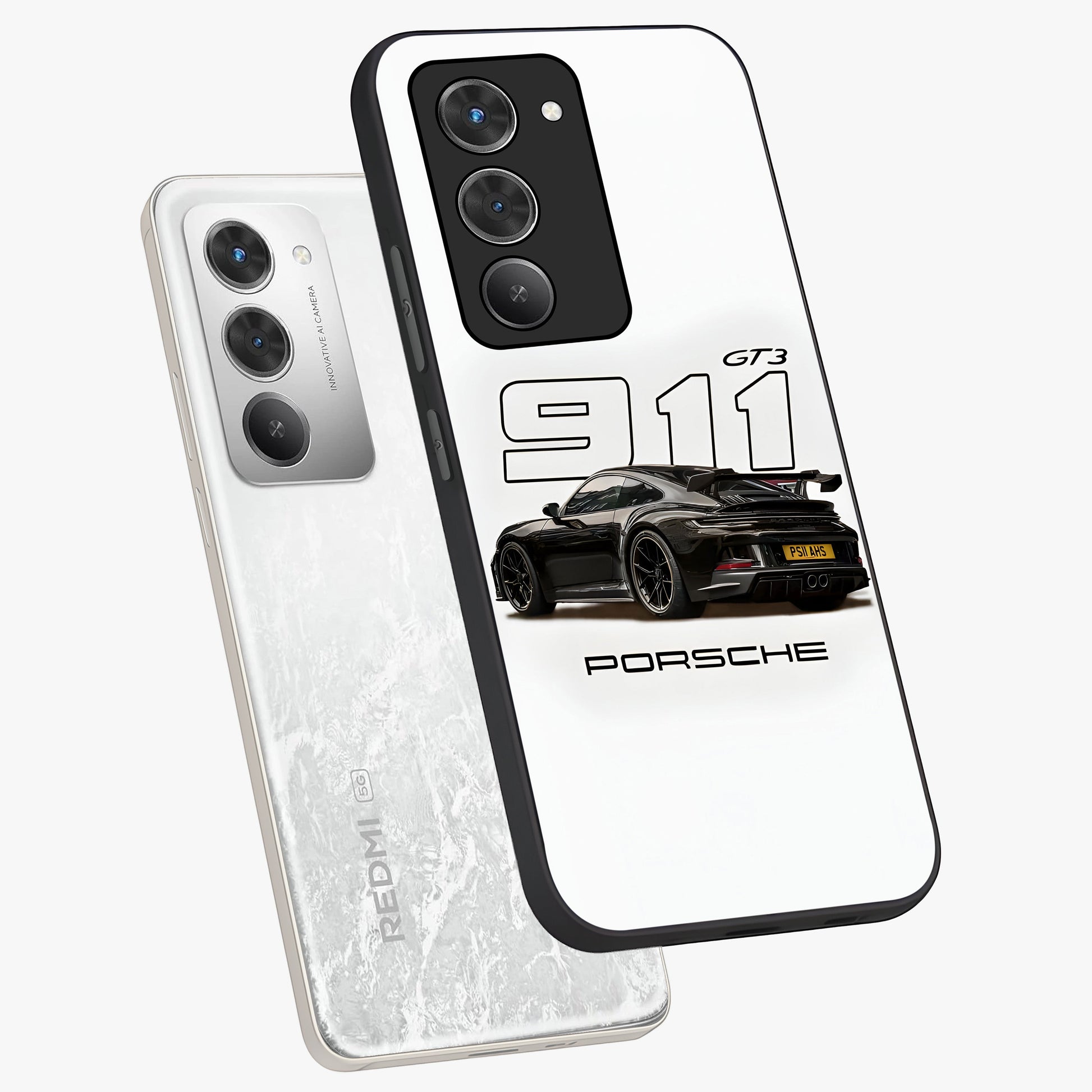 Turbo Legacy Icon Glass Case displayed in angled mockup highlighting dynamic automotive design with performance aesthetic.