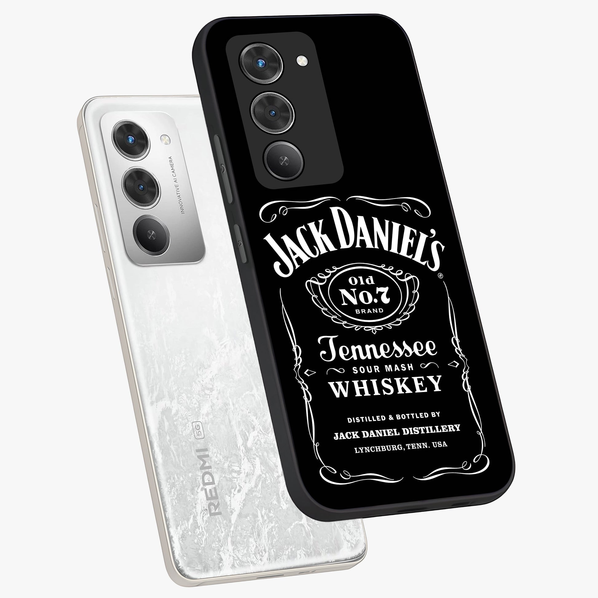 Vintage Whiskey Heritage Glass Case displayed in angled mockup highlighting retro beverage themed design with heritage aesthetic.