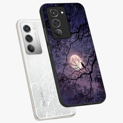 Whispering Moon Silence Glass Case displayed in angled mockup highlighting calm lunar design with dreamy night aesthetic.
