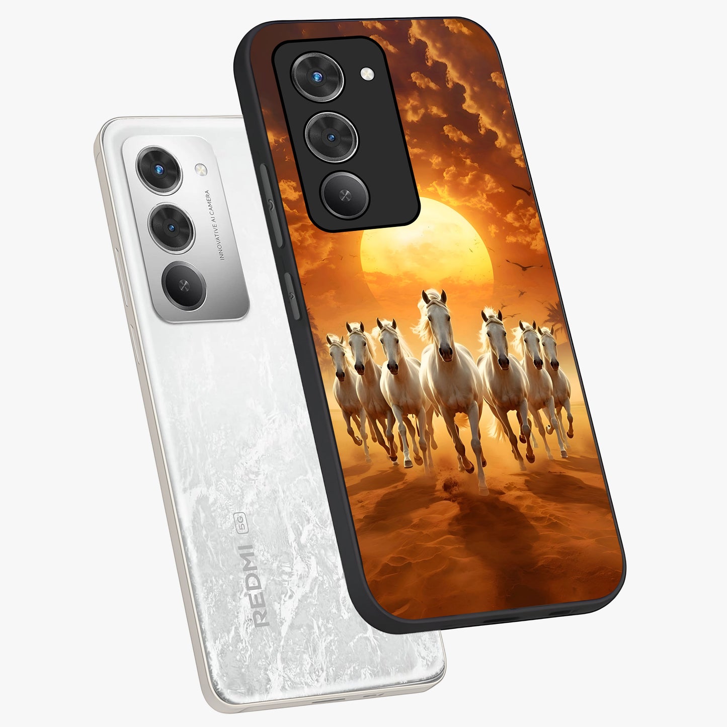 Wild Sunset Majesty Glass Case displayed in angled mockup highlighting vibrant sunset sky design with scenic aesthetic.