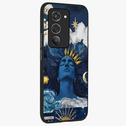 Aesthetic Lord Shiva Glass Case upright view showcasing powerful Lord Shiva artwork with devotional theme.