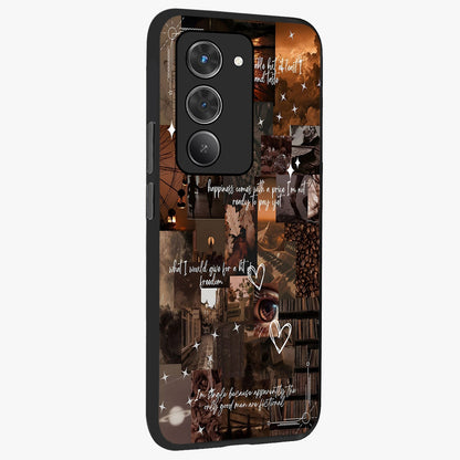 Bittersweet Aesthetic Chaos Glass Case upright view showcasing bold artistic chaos design with modern aesthetic style.