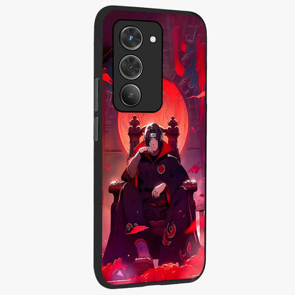 Blood Moon Sovereign Glass Case upright view showcasing powerful moon inspired artwork with cosmic aesthetic style.