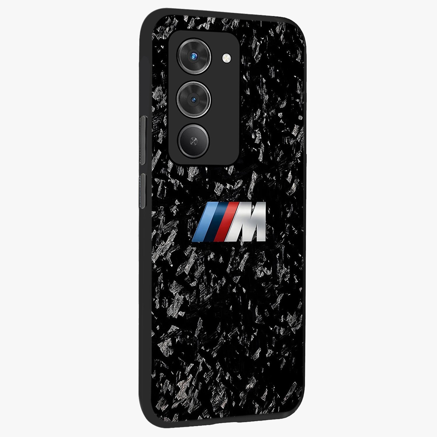 Carbon Speed Mark Glass Case upright view showcasing modern carbon speed graphic with bold automotive theme.