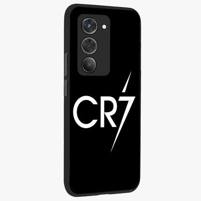 Cr7 Elite Strike Glass Case upright view showcasing energetic football inspired design with modern sports aesthetic.