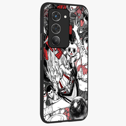 Crimson Chaos Panel Glass Case upright view showcasing intense crimson artwork with dramatic aesthetic style.