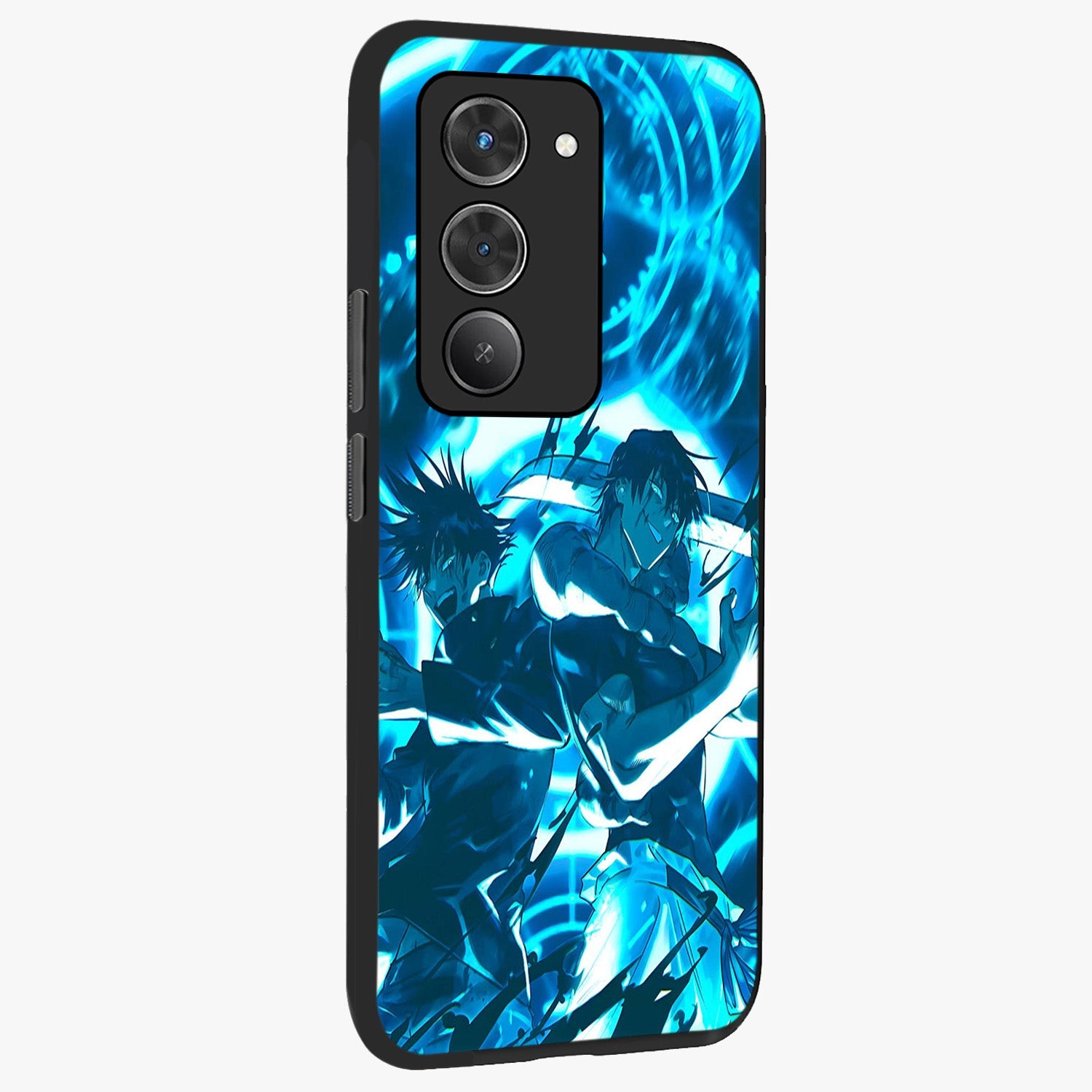 Cursed Energy Clash Glass Case upright view showcasing dramatic clash artwork with bold supernatural theme.