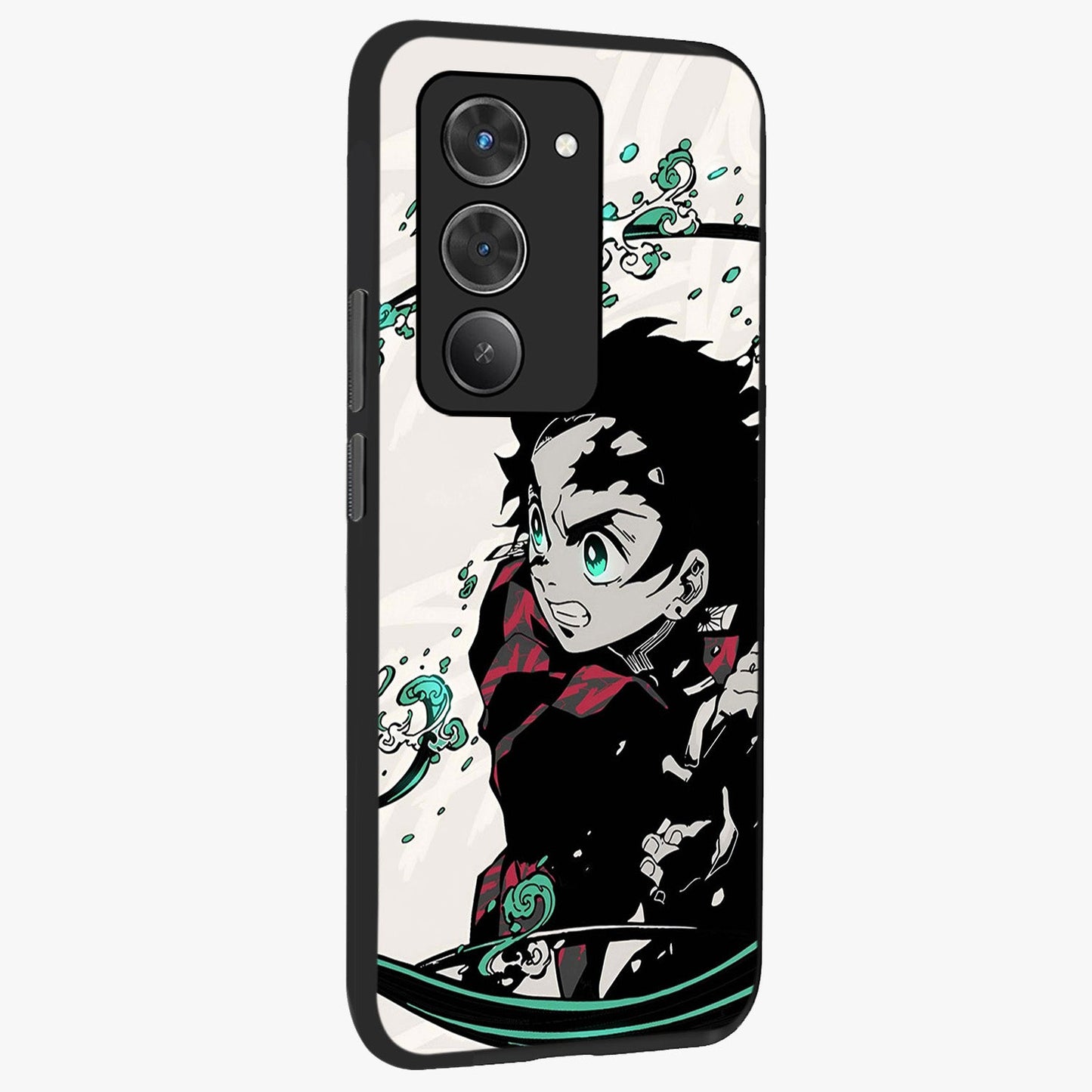 Demon Slayer Glass Case upright view showcasing powerful anime artwork with intense warrior theme.