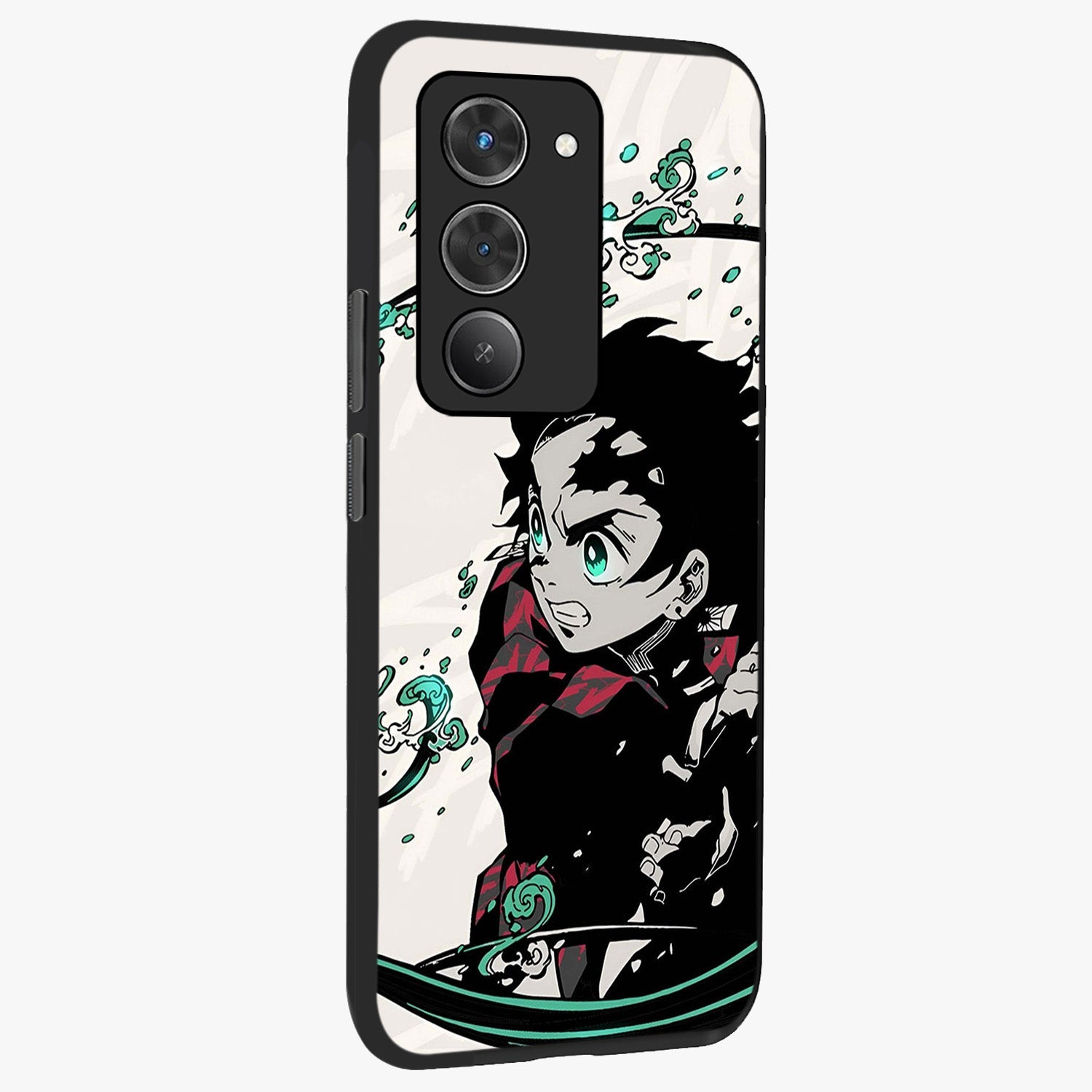 Demon Slayer Glass Case upright view showcasing powerful anime artwork with intense warrior theme.