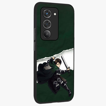 Emerald War Vanguard Glass Case upright view showcasing dramatic warrior artwork with bold fantasy theme.