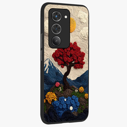 Eternal Nature Tapestry Glass Case upright view showcasing elegant nature tapestry design with decorative style.