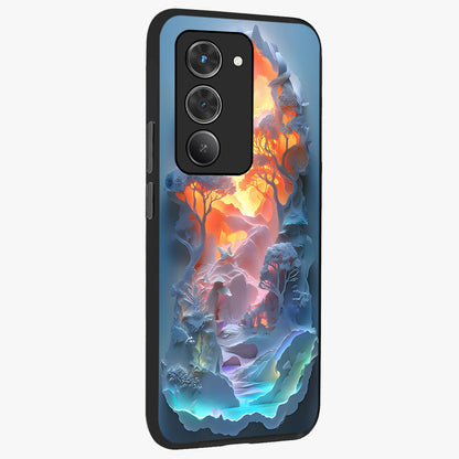 Glow Forest Portal Glass Case upright view showcasing enchanted forest portal artwork with fantasy nature theme.