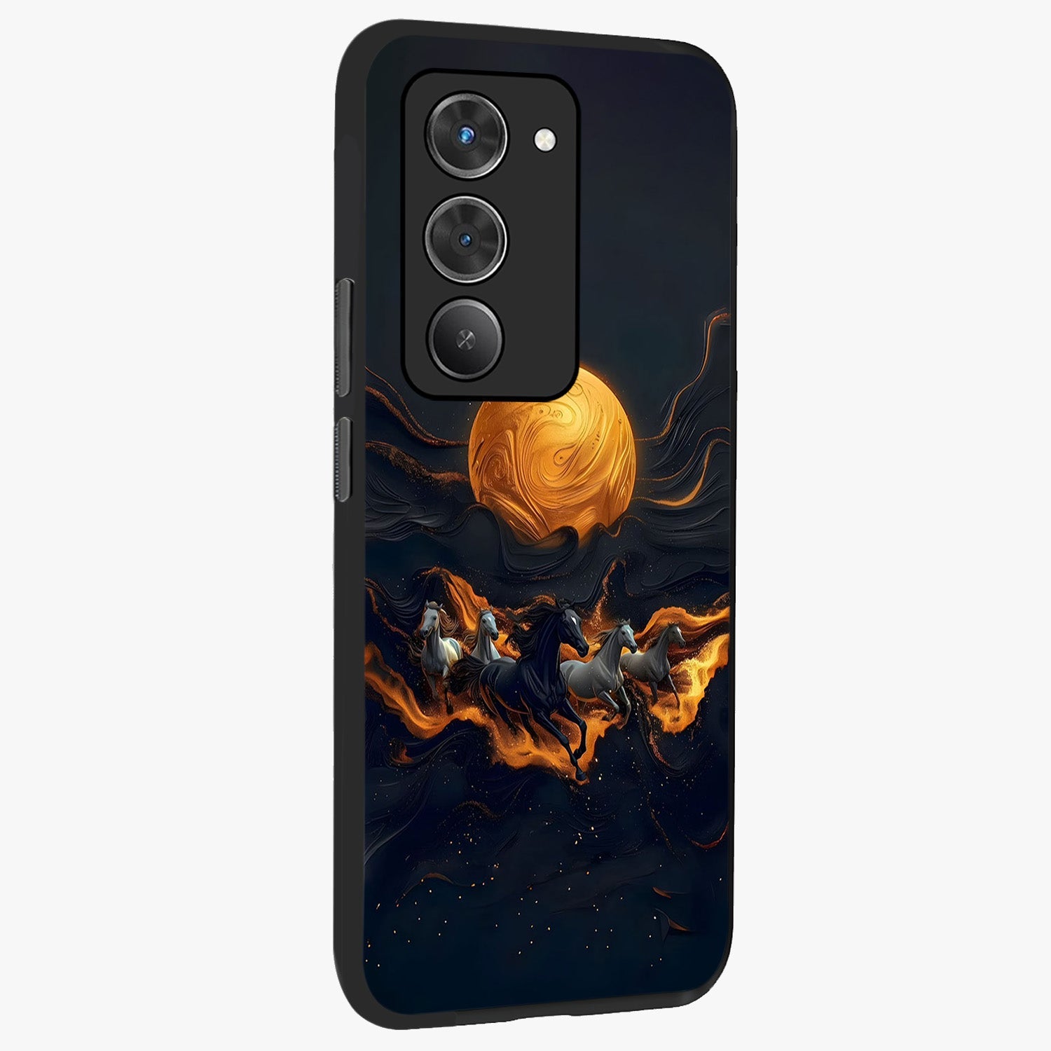 Golden Royal Heritage Glass Case upright view showcasing elegant royal artwork with classic heritage theme.