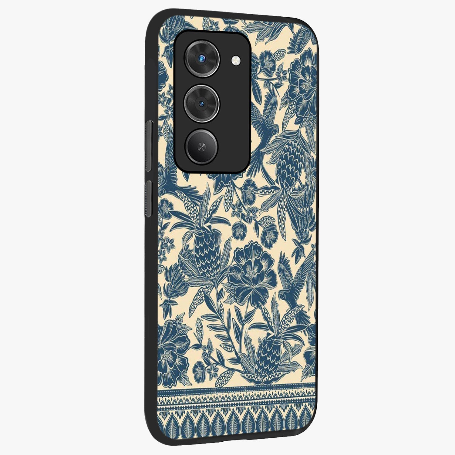 Heirloom Wild Bloom Glass Case upright view showcasing delicate wildflower artwork with timeless floral theme.