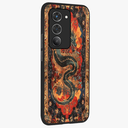 Inferno Dragon Soul Glass Case upright view showcasing intense dragon artwork with fantasy fire theme.