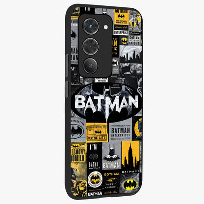 Knight Gotham Rise Glass Case upright view showcasing bold vigilante themed artwork with gothic city vibe.