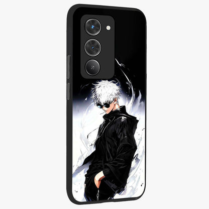 Limitless Shadow King Glass Case upright view showcasing bold shadow warrior artwork with epic fantasy theme.