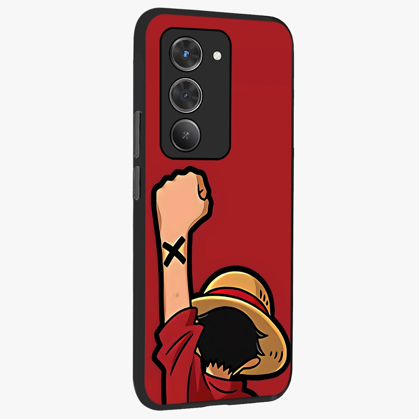 Luffy X Spirit Glass Case upright view showcasing striking anime artwork with adventurous character theme.