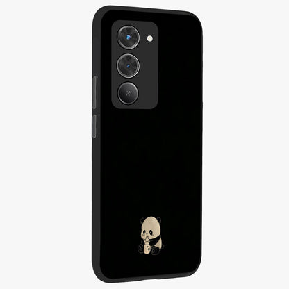 Midnight Panda Love Glass Case upright view showcasing charming panda artwork with playful romantic theme.