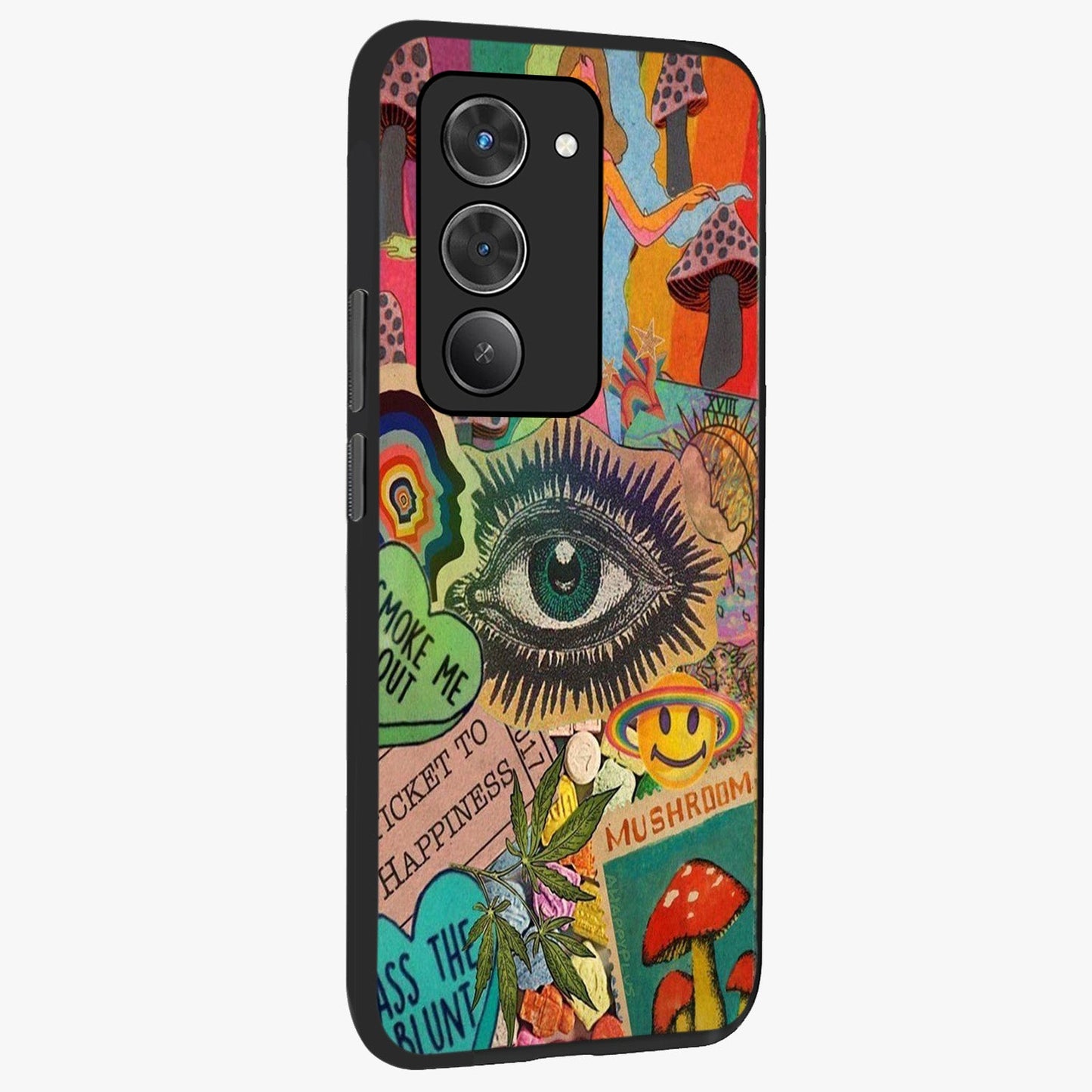 Mystic Eye Wonderland Glass Case upright view showcasing symbolic eye artwork with mysterious fantasy theme.