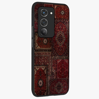 Persian Velvet Tale Glass Case upright view showcasing elegant Persian artwork with classic heritage theme.