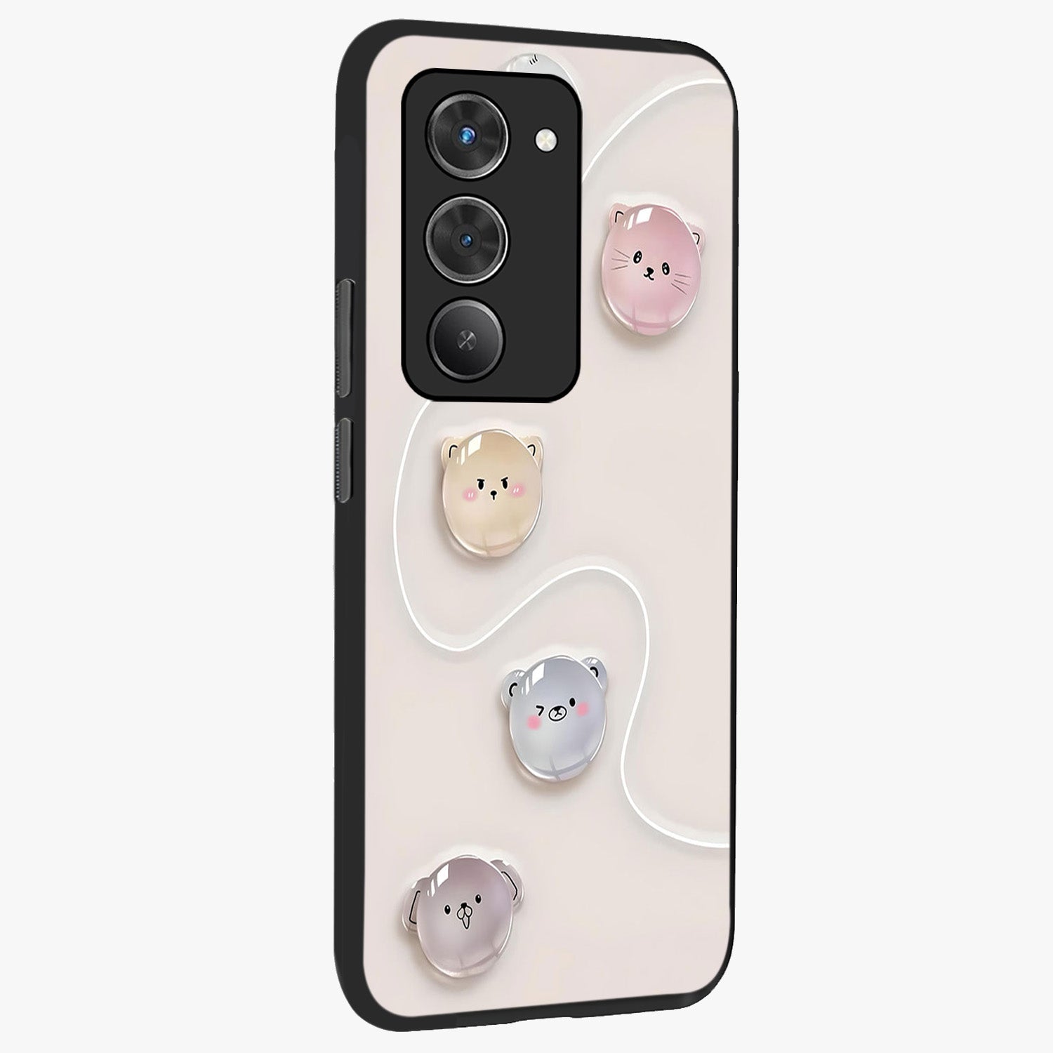 Puffy Face Parade Glass Case upright view showcasing adorable character artwork with cheerful animated theme.