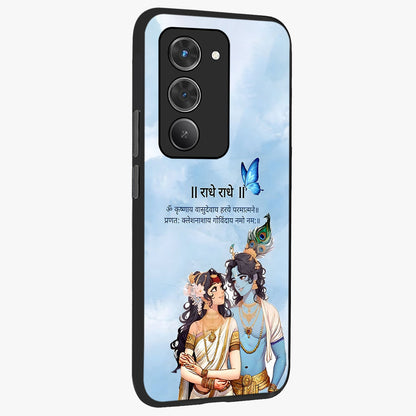 Radha Krishna Eternal Glass Case upright view showcasing sacred Radha Krishna artwork with eternal devotional theme.