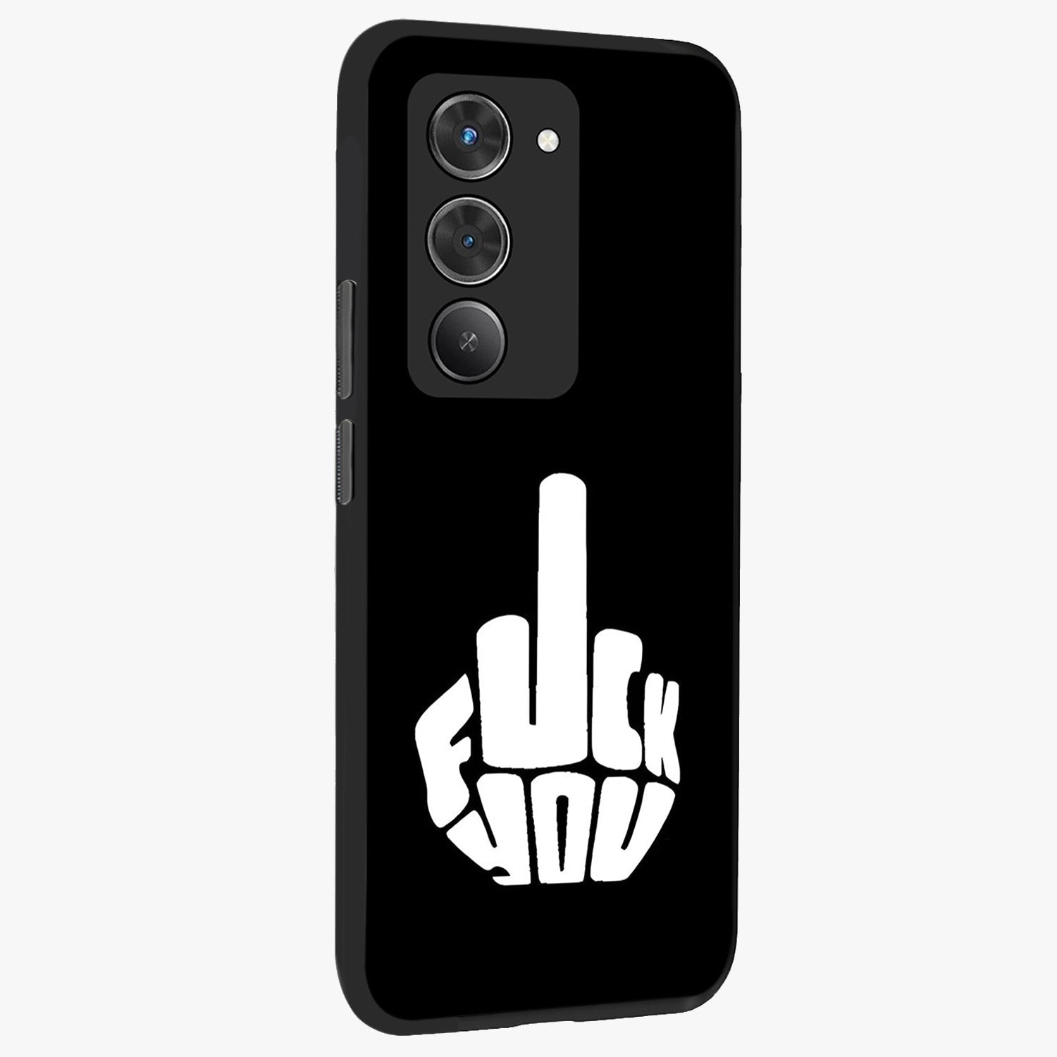 Rebel Mode On Glass Case upright view showcasing striking statement artwork with bold rebellious theme.