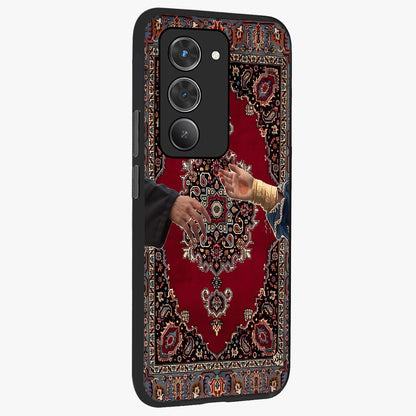 Royal Touch Reach Glass Case upright view showcasing stylish royal inspired artwork with graceful theme.