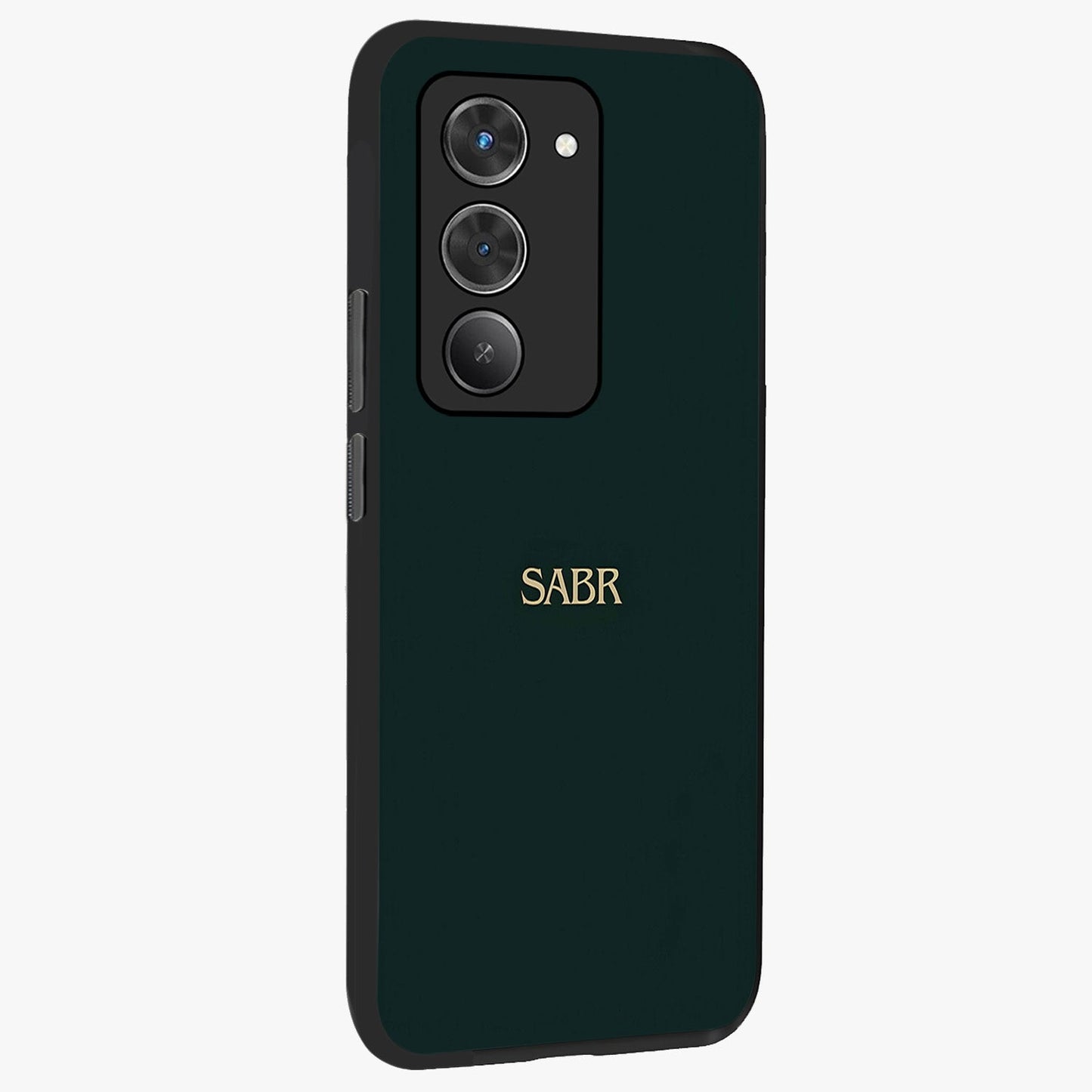 Sabr Minimal Patience Glass Case upright view showcasing calm minimalist artwork with motivational patience theme.