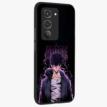 Shadow Monarch Awakening Glass Case upright view showcasing bold monarch artwork with mystical awakening theme.
