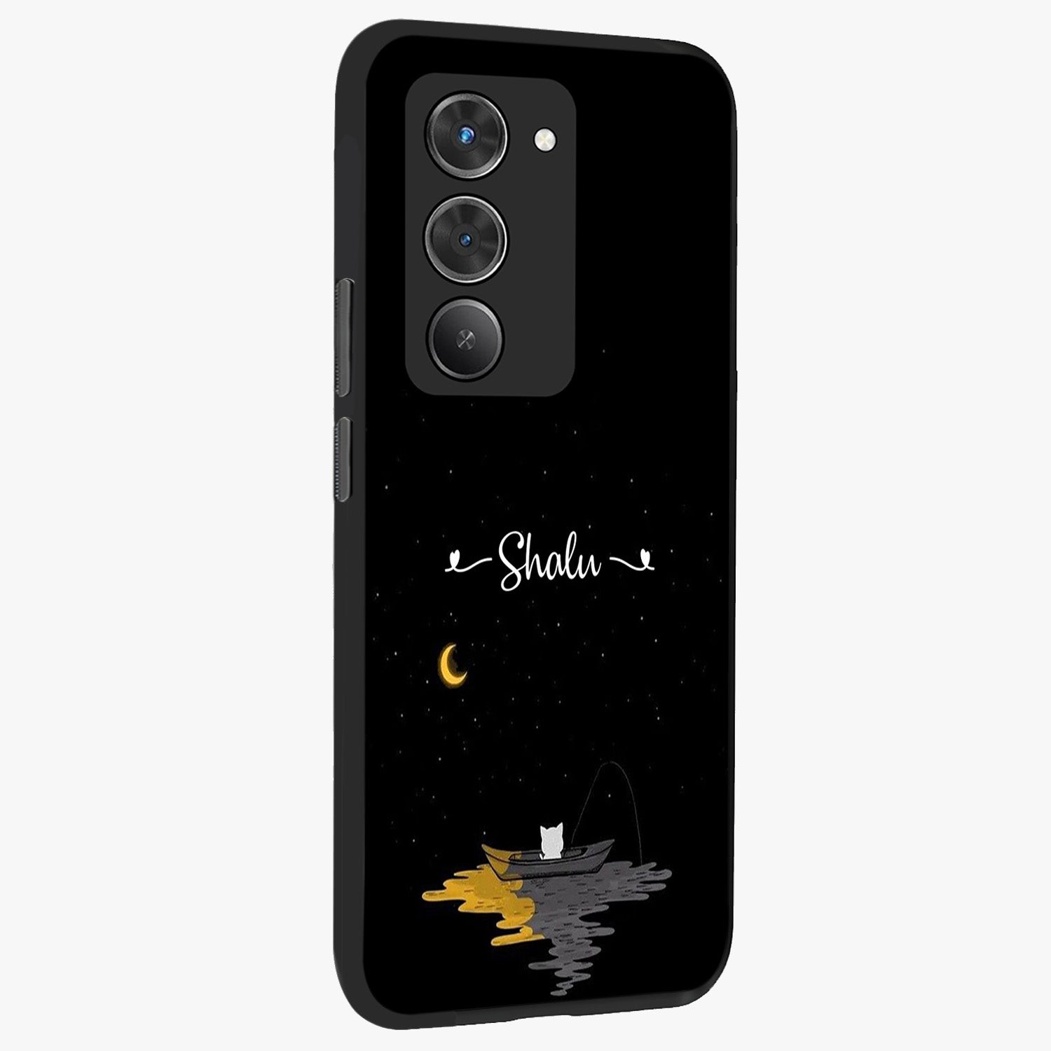 Silent Night Row Glass Case upright view showcasing tranquil night artwork with serene landscape theme.