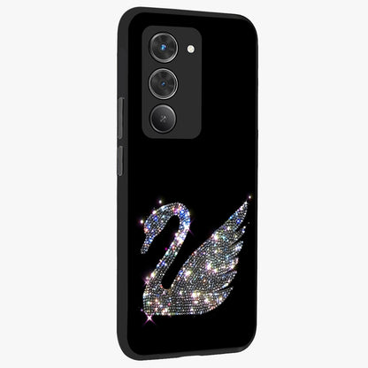 Starlit Swan Grace Glass Case upright view showcasing beautiful swan artwork with peaceful night themed design.