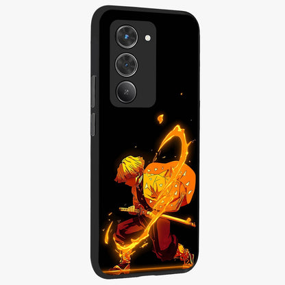 Thunder Flame Execution Glass Case upright view showcasing explosive flame artwork with dynamic action theme.