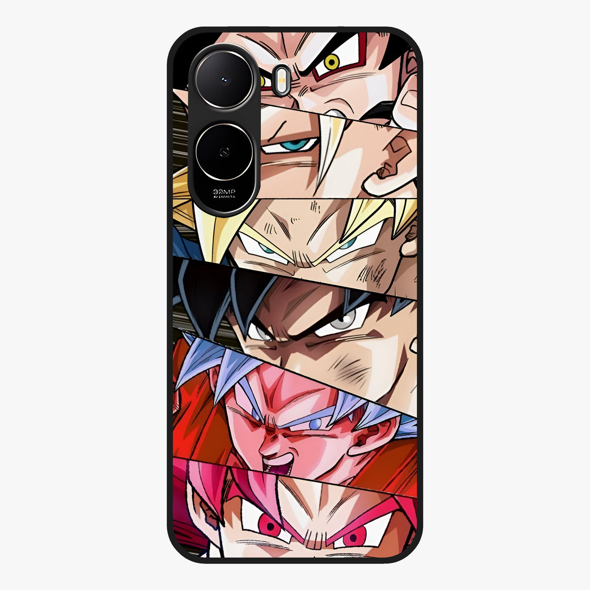 Anime Character Glass Case showing flat back view with vibrant anime artwork and glossy glass finish.