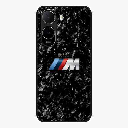 Carbon Speed Mark Glass Case showing flat back view with sporty carbon pattern artwork and glossy glass finish.