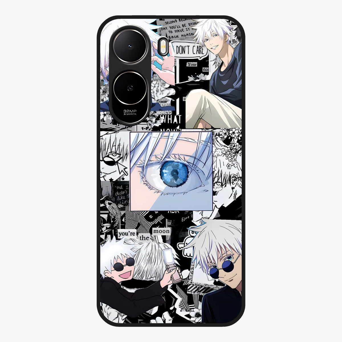 Infinity Sorcerer Chaos Glass Case showing flat back view with mystical sorcerer themed artwork and glossy glass finish.