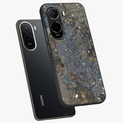 Aesthetic Astrolophia Glass Case displayed in angled mockup highlighting artistic aesthetic elements and smooth glass surface.
