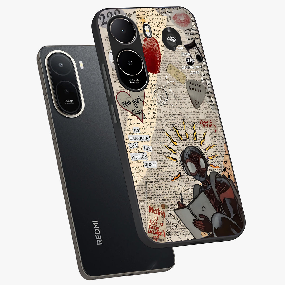 City Dream Sketch Glass Case displayed in angled mockup highlighting minimal city illustration with aesthetic sketch style.