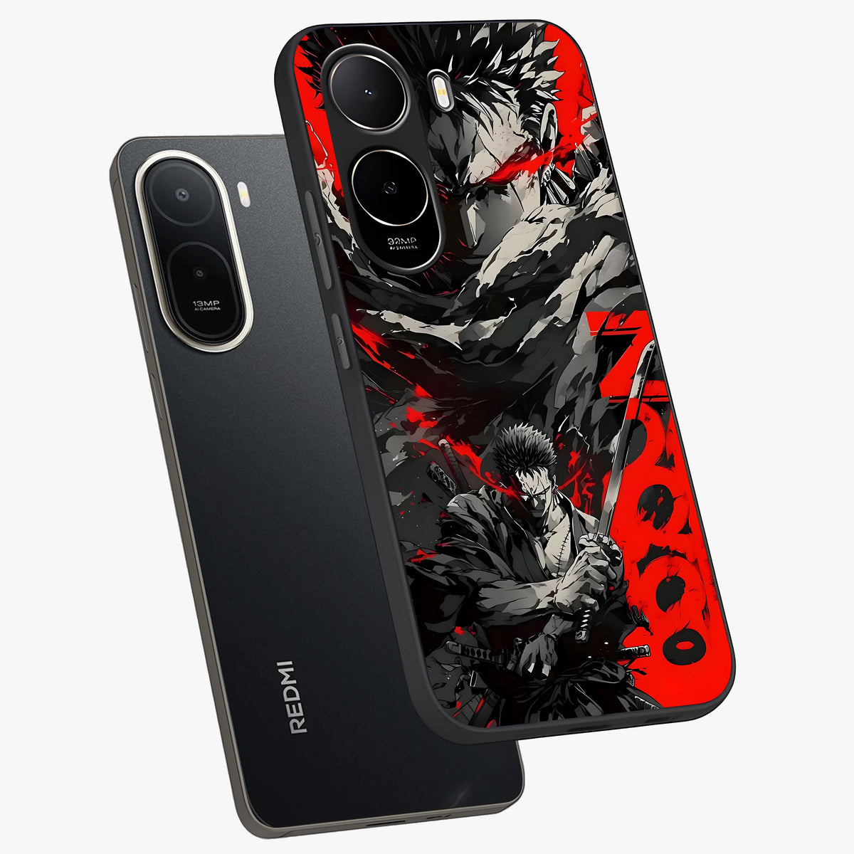Demon Sword Resolve Glass Case displayed in angled mockup highlighting powerful demon sword illustration with dark fantasy aesthetic.